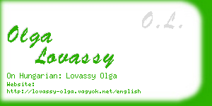 olga lovassy business card